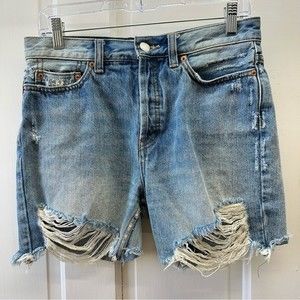 We the Free People denim jean shorts distressed women's 26